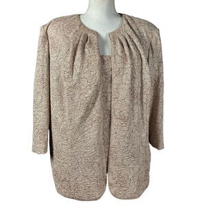 Alex Evenings Twin Set Size 2X Tan Floral Sparkly Gala Cocktail Fancy Classic